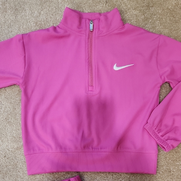 Nike Girls Pink Half-Zip Athletic Set Size 6 - Picture 2 of 2